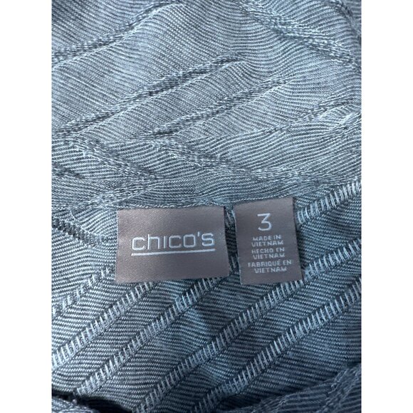 Chico's Womens Gray Textured Knit Tunic Top With Elbow Sleeves Size 3 US XL - Picture 5 of 8